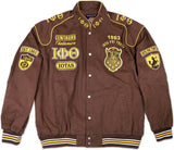 Big Boy Iota Phi Theta Divine 9 S2 Mens Twill Racing Jacket [Brown]