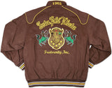 Big Boy Iota Phi Theta Divine 9 S2 Mens Twill Racing Jacket [Brown]