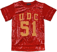 Big Boy District of Columbia Firebirds S2 Ladies Sequins Tee [Crimson Red]