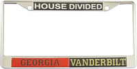 Georgia + Vanderbilt House Divided Split License Plate Frame [Silver]