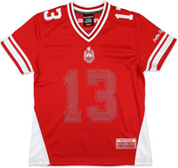 Big Boy Delta Sigma Theta Divine 9 Rhinestud S13 Ladies Football Jersey [Red]