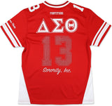 Big Boy Delta Sigma Theta Divine 9 Rhinestud S13 Ladies Football Jersey [Red]