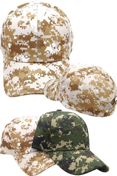 Plain Camouflage Jersey Mesh Mens Cap [Baseball Cap - Green]