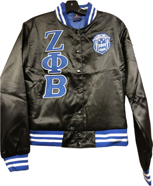 Buffalo Dallas Zeta Phi Beta Satin Jacket [Black]