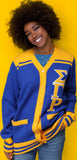 Big Boy Sigma Gamma Rho Divine 9 S7 Ladies Button Down Sweater [Royal Blue]