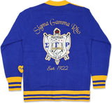 Big Boy Sigma Gamma Rho Divine 9 S7 Ladies Button Down Sweater [Royal Blue]