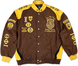 Big Boy Iota Phi Theta Divine 9 S3 Mens Twill Racing Jacket [Brown]