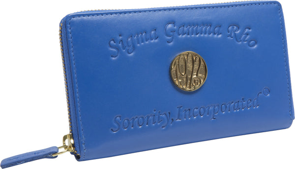 Sigma Gamma Rho Embossed Soft Leather Wallet [Blue]