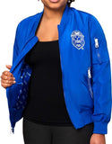 Zeta Phi Beta Satin Bomber Jacket [Blue]