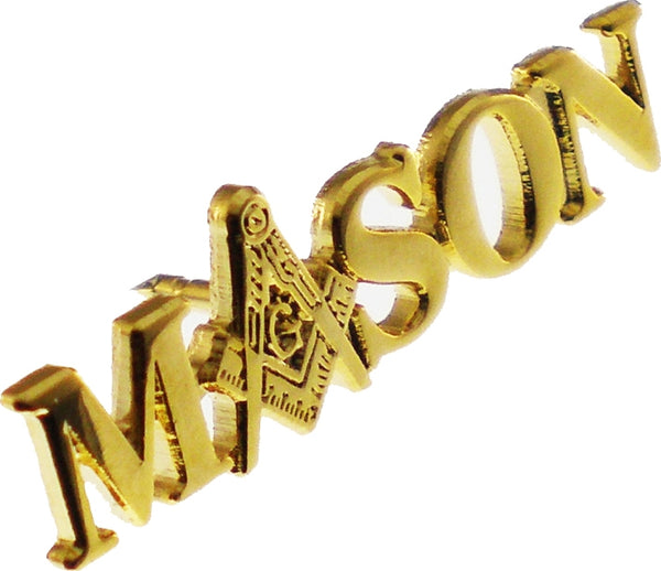 Mason Symbol In Letters Lapel Pin [Gold]