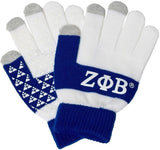 Zeta Phi Beta Knit Texting Gloves [White]