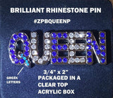 Zeta Phi Beta Queen Rhinestone Lapel Pin [Silver]