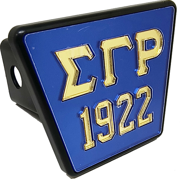 Sigma Gamma Rho 1922 Trailer Hitch Cover [Blue/Gold]