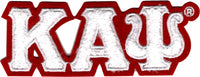 Kappa Alpha Psi Small Chenille Connected Letter Iron-On Patch [White]