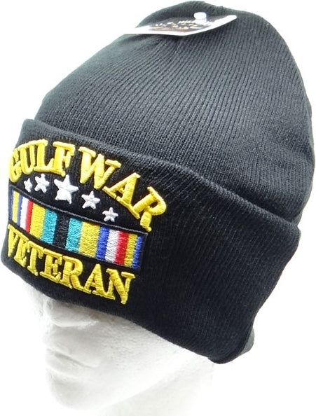 Gulf War Veteran Mens Cuffed Beanie Cap [Black]