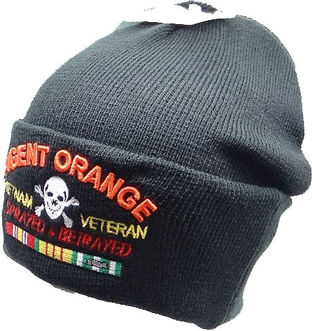 Agent Orange Vietnam Veteran Mens Cuffed Beanie Cap [Black]