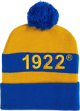 Sigma Gamma Rho Embroidered Knit Beanie With Ball [Blue]