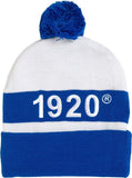 Zeta Phi Beta Embroidered Knit Beanie With Ball [Blue]