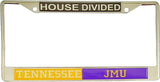 Tennessee + James Madison House Divided Split License Plate Frame [Silver]