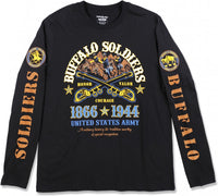 Big Boy Buffalo Soldiers History And Tradition Mens Long Sleeve Tee [Black]