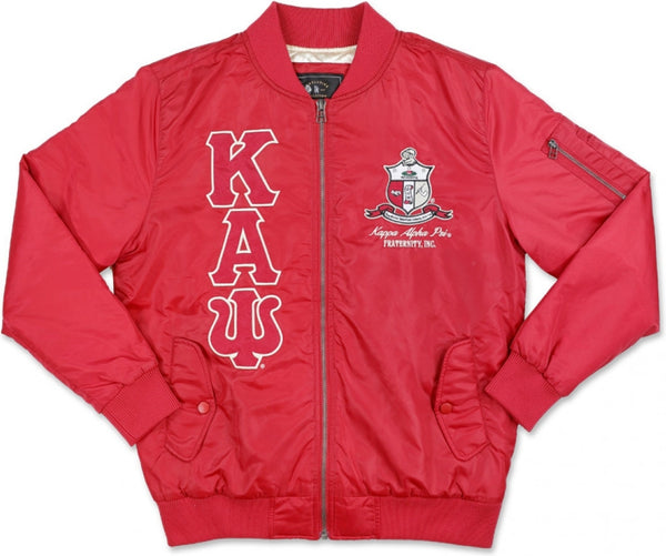 Big Boy Kappa Alpha Psi Divine 9 S3 Mens Bomber Jacket [Crimson Red]