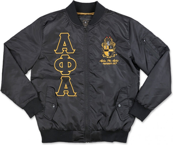 Big Boy Alpha Phi Alpha Divine 9 S3 Mens Bomber Jacket [Black]