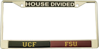 Central Florida (UCF) + Florida State House Divided Split License Plate Frame [Silver]