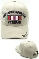 OEF Afghanistan Veteran Ribbon Shadow Mens Cap [Baseball Cap - Beige/Black]