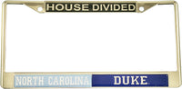 North Carolina + Duke House Divided Split License Plate Frame [Silver]