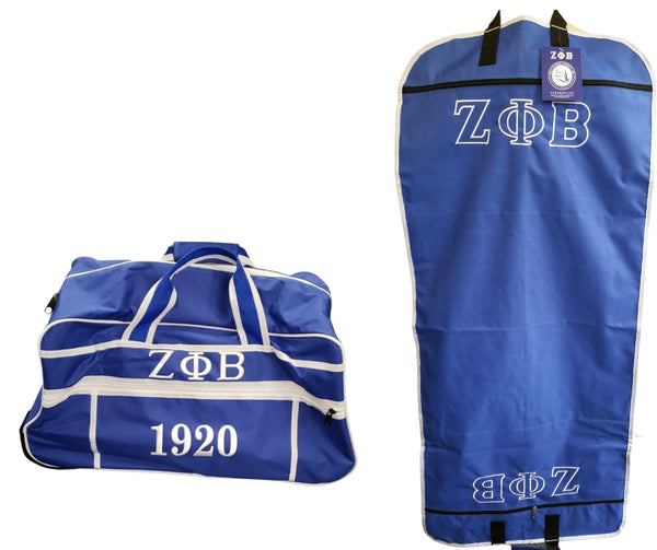 Buffalo Dallas Zeta Phi Beta 2 Piece Travel Bag Bundle [Blue]