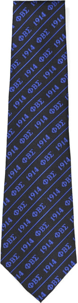 Big Boy Phi Beta Sigma Divine 9 S3 Neck Tie [Black]