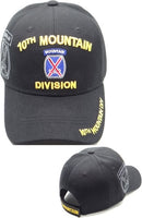 10th Mountain Division C1267 Side Shadow Mens Cap [Black]