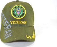 Army Veteran Text Side Shadow Mens Cap [Olive Green]