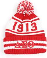 Big Boy Delta Sigma Theta Divine 9 S252 Womens Beanie With Ball [White]