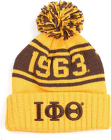 Big Boy Iota Phi Theta Divine 9 S252 Mens Beanie With Ball [Brown]