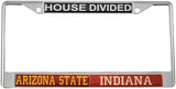 Arizona State + Indiana House Divided Split License Plate Frame [Silver]