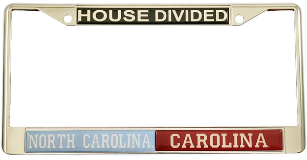 North Carolina + South Carolina House Divided Split License Plate Frame [Silver]