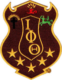 Iota Phi Theta Shield Emblem Iron-On Patch [Brown]