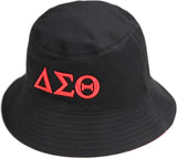 Big Boy Delta Sigma Theta Divine 9 S145 Reversible Womens Bucket Hat [Black/Red]