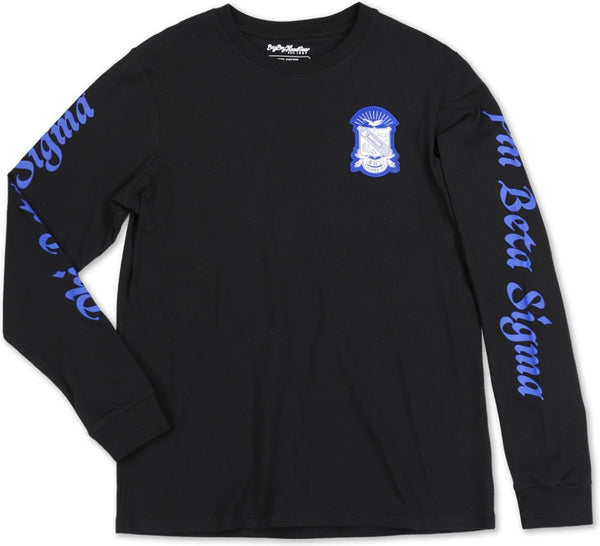 Big Boy Phi Beta Sigma Divine 9 S4 Mens Long Sleeve Tee [Black]