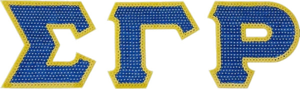 Sigma Gamma Rho Sequin Letters Iron-On Patch Set [Blue]