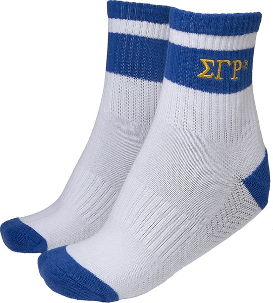 Sigma Gamma Rho Quarter Socks [White]