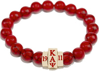 Kappa Alpha Psi Natural Stone Bead Bracelet [Red]