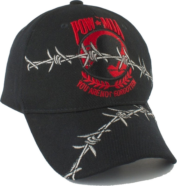 POW MIA Barbed Wire Mens Cap [Black/Red]