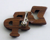 Sigma Gamma Rho Small Wood Letter Pin [Brown]