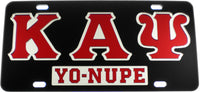 Kappa Alpha Psi Yo-Nupe Mirror Insert Tag License Plate [Black]