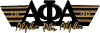 Alpha Phi Alpha 2-Tone 3-N-1 Wing Design Iron-On Patch [Black]