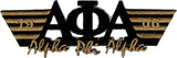 Alpha Phi Alpha 2-Tone 3-N-1 Wing Design Iron-On Patch [Black]