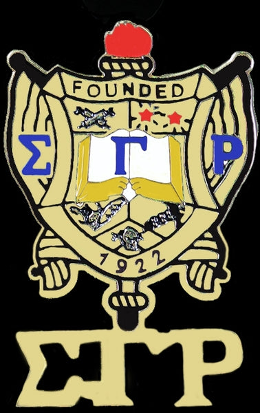 Sigma Gamma Rho Crest Drop Letter Lapel Pin [Gold]