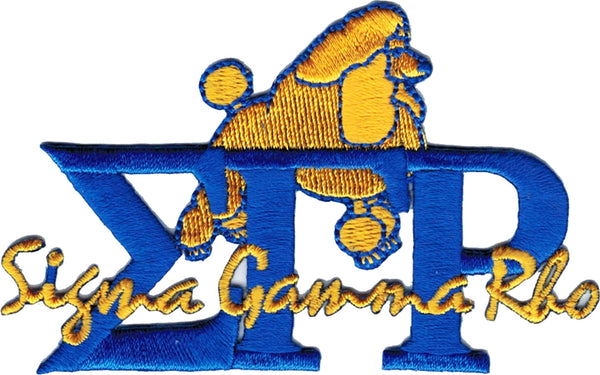 Sigma Gamma Rho Signature Poodle Iron-On Patch [Blue]